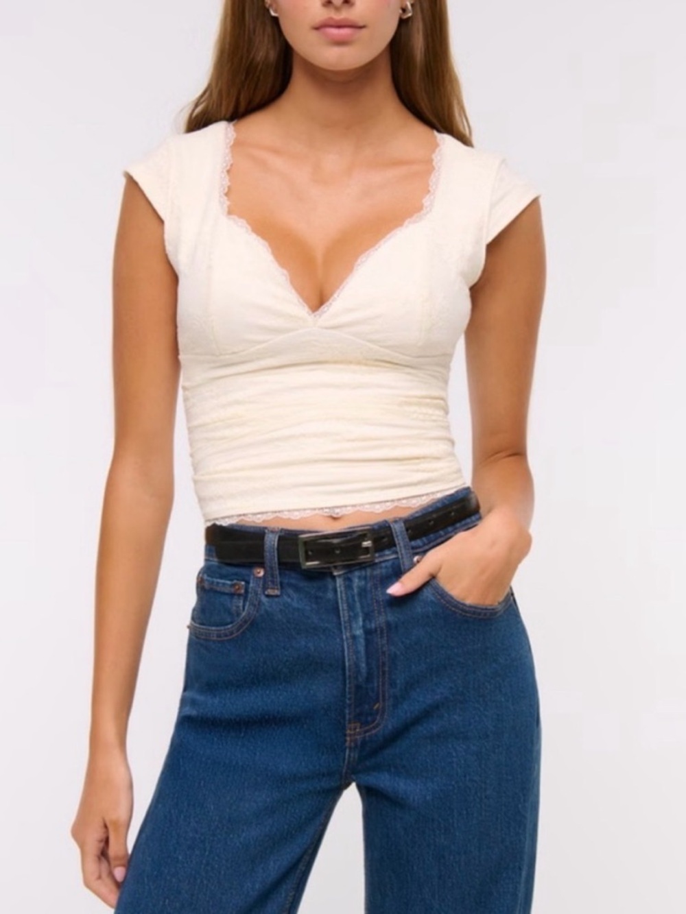 The A&F Zoe Bra-Free Lace Top Abercrombie